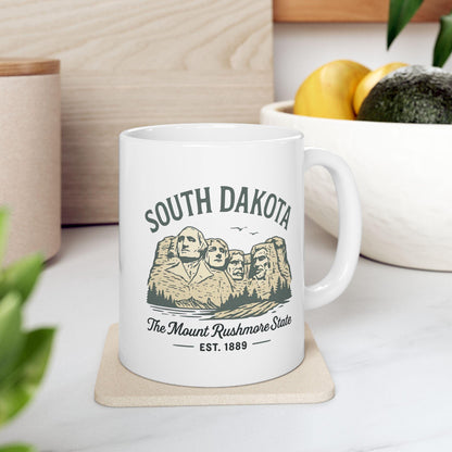 ColorFlow | South Dakota Mount Rushmore Mug | Travel Souvenir Coffee Cup | 15 oz Ceramic Gift for Adventure Lovers