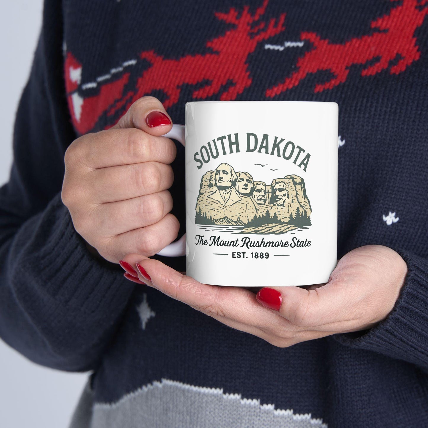 ColorFlow | South Dakota Mount Rushmore Mug | Travel Souvenir Coffee Cup | 15 oz Ceramic Gift for Adventure Lovers