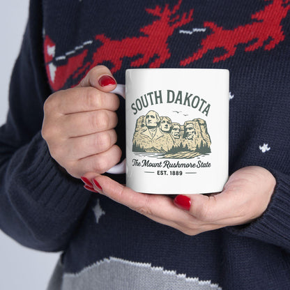 ColorFlow | South Dakota Mount Rushmore Mug | Travel Souvenir Coffee Cup | 15 oz Ceramic Gift for Adventure Lovers
