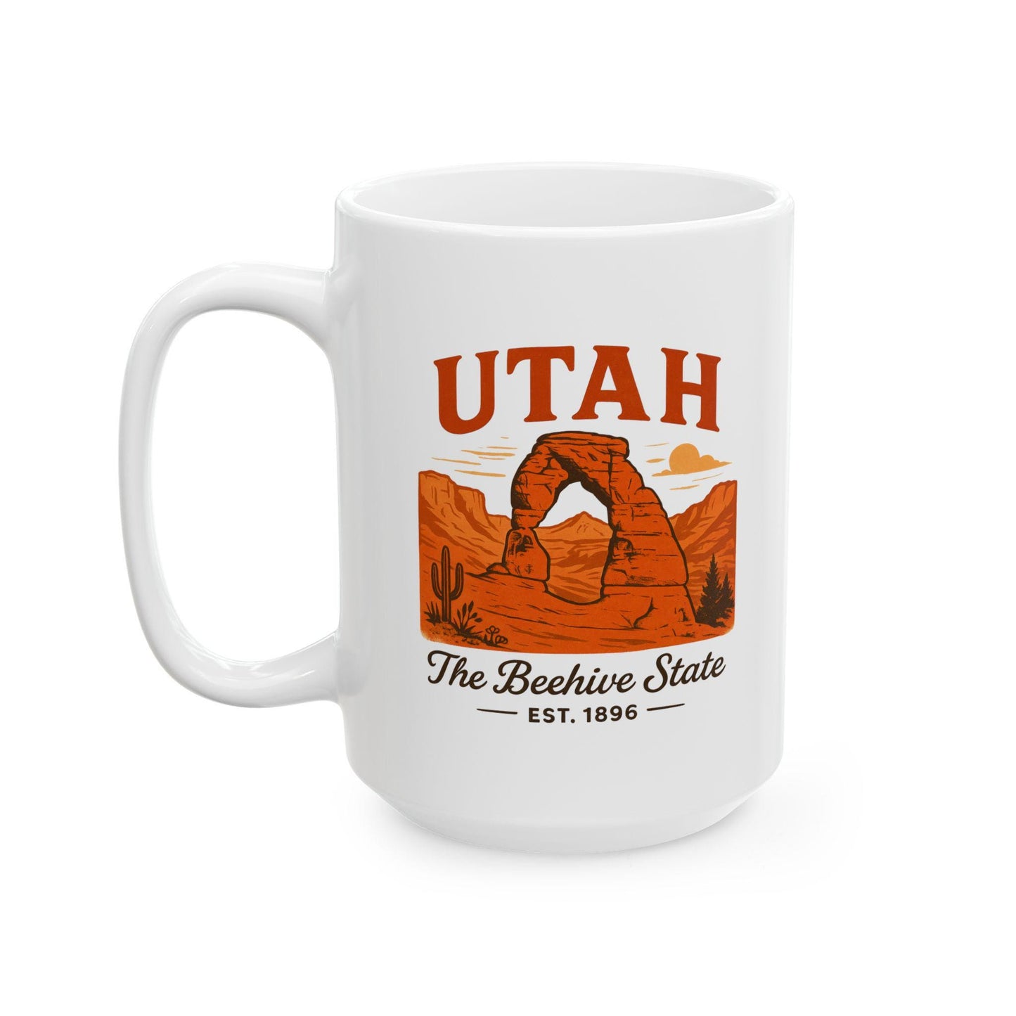 ColorFlow | Utah The Beehive State Mug | Arches National Park Coffee Cup | 15 oz Ceramic Travel Gift for Adventure Lovers