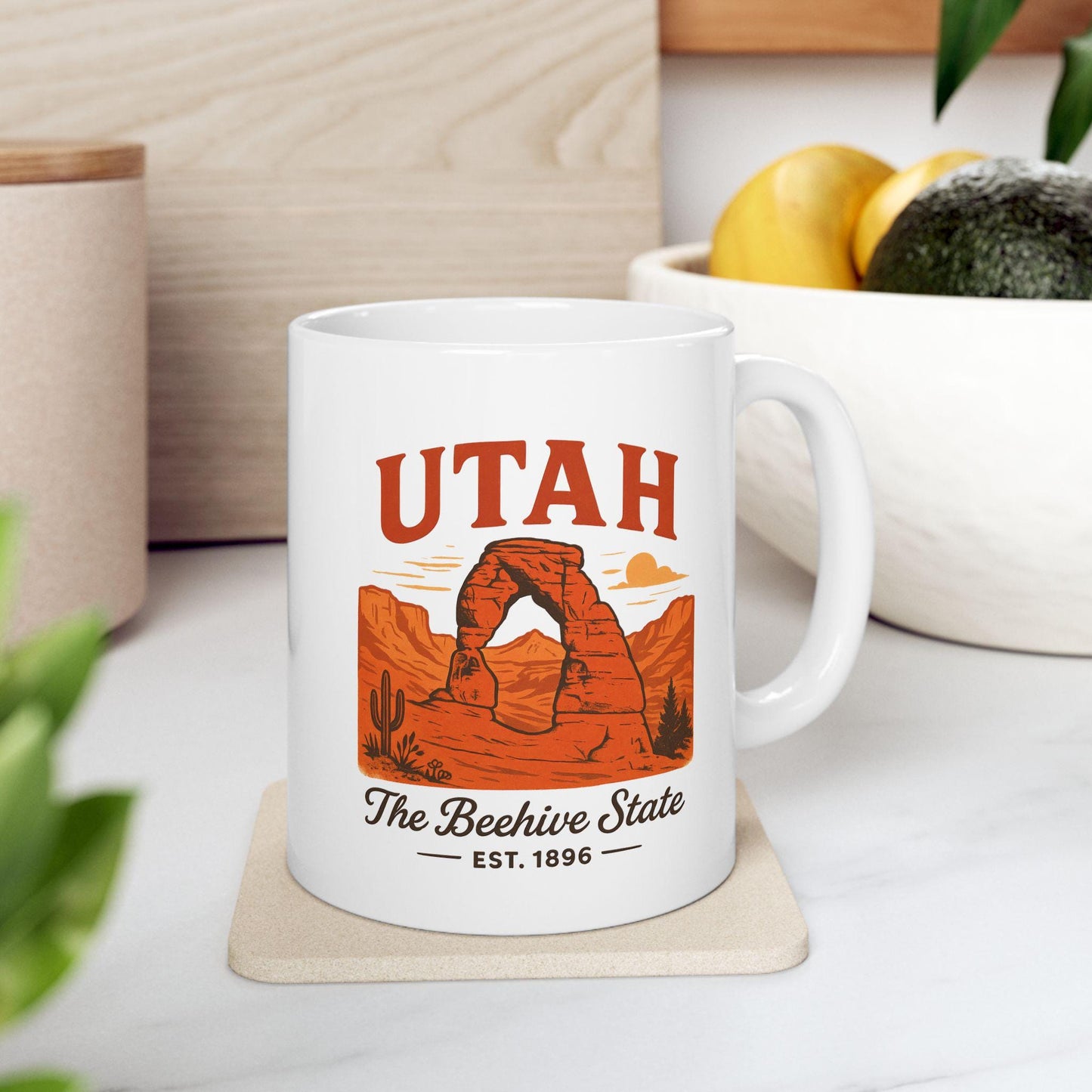 ColorFlow | Utah The Beehive State Mug | Arches National Park Coffee Cup | 15 oz Ceramic Travel Gift for Adventure Lovers