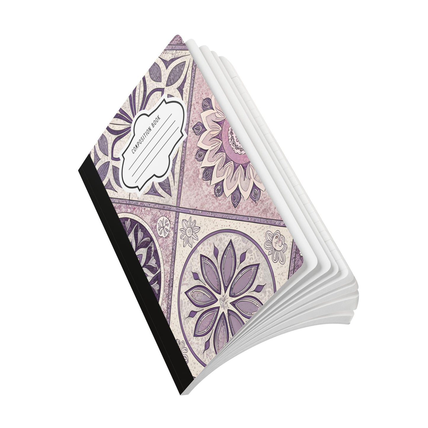 ColorFlow | Mandala Bloom Composition Notebook | Floral College Ruled Journal | Aesthetic Writing Notebook Gift