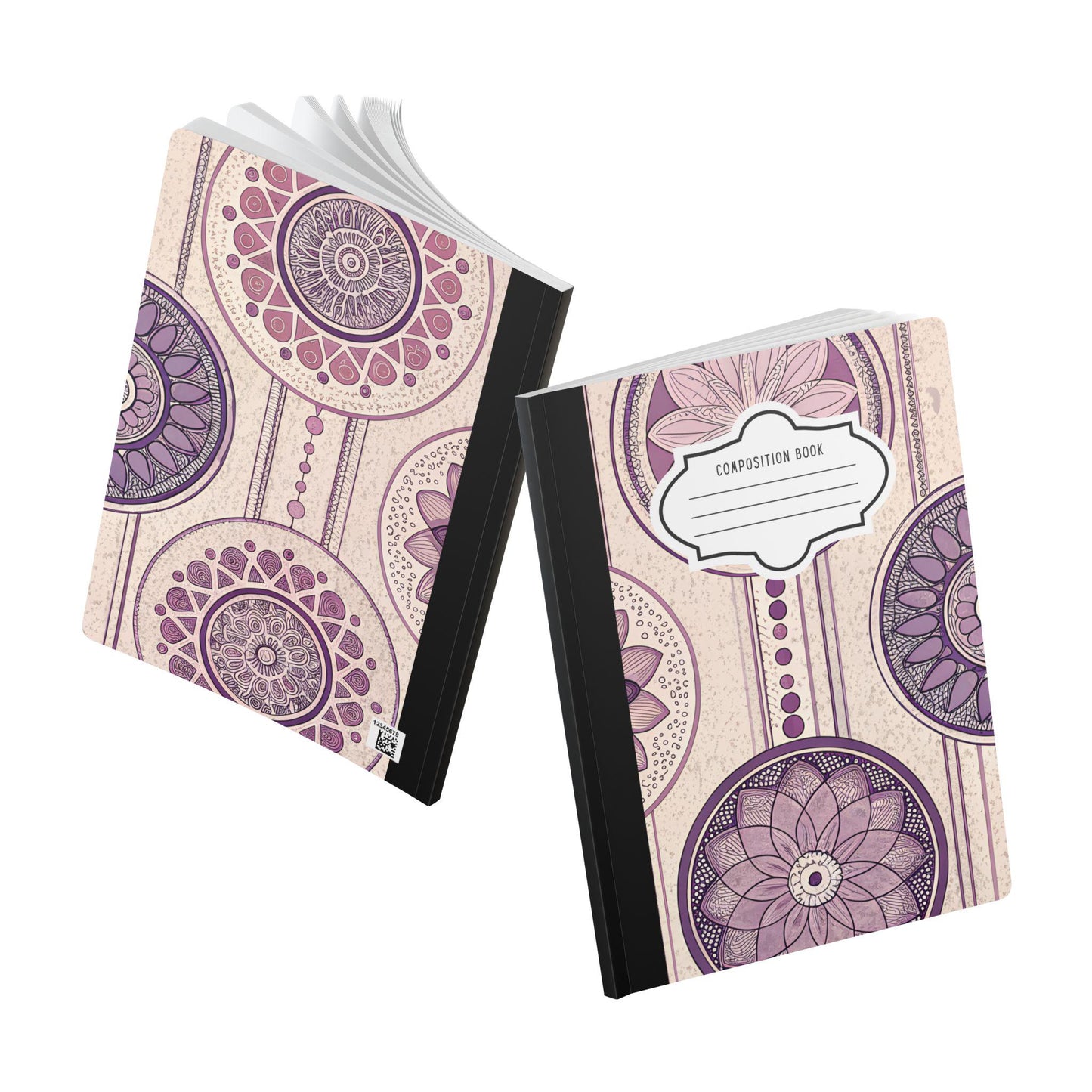 Vintage Mandala Composition Notebook | Boho College Ruled Journal