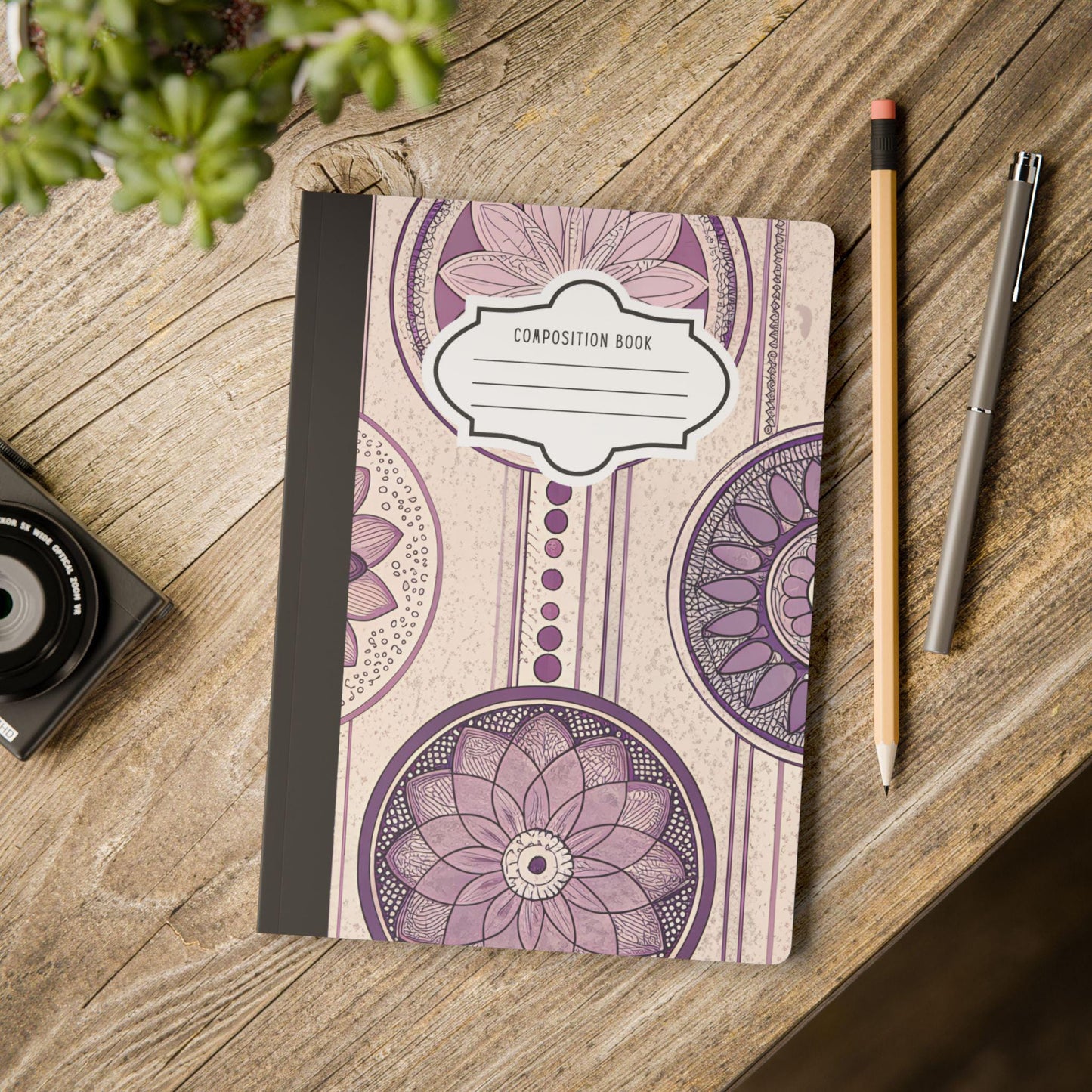 Vintage Mandala Composition Notebook | Boho College Ruled Journal