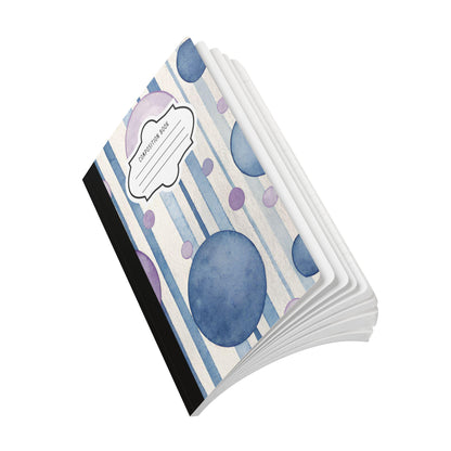 ColorFlow | Indigo Bubble Composition Notebook | Watercolor College Ruled Journal | Aesthetic Writing Notebook Gift