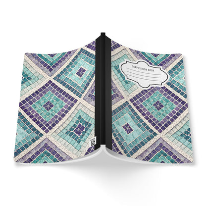 ColorFlow | Mosaic Tile Composition Notebook | Aesthetic College Ruled Journal | Artistic Writing Notebook Gift