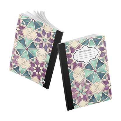 ColorFlow | Moroccan Star Composition Notebook | Artistic College Ruled Journal | Aesthetic Writing Notebook Gift