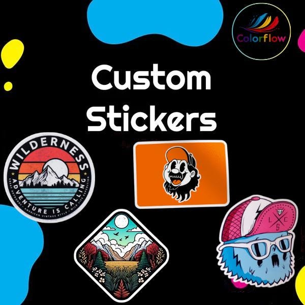 ColorFlow | Premium Vinyl Stickers | Custom Cut | Circle Square Rectangle | Glossy Matte Finish | Long Lasting