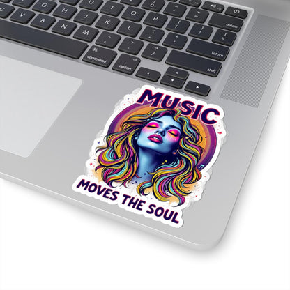 ColorFlow | Music Moves the Soul Vinyl Sticker | Artistic Waterproof Decal for Laptops Water Bottles Journals and More
