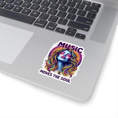 ColorFlow | Music Moves the Soul Vinyl Sticker | Artistic Waterproof Decal for Laptops Water Bottles Journals and More