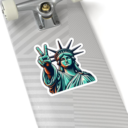 ColorFlow | Statue of Liberty Peace Vinyl Sticker for Water Bottles Laptops Cars | NYC Freedom Art Waterproof Decal