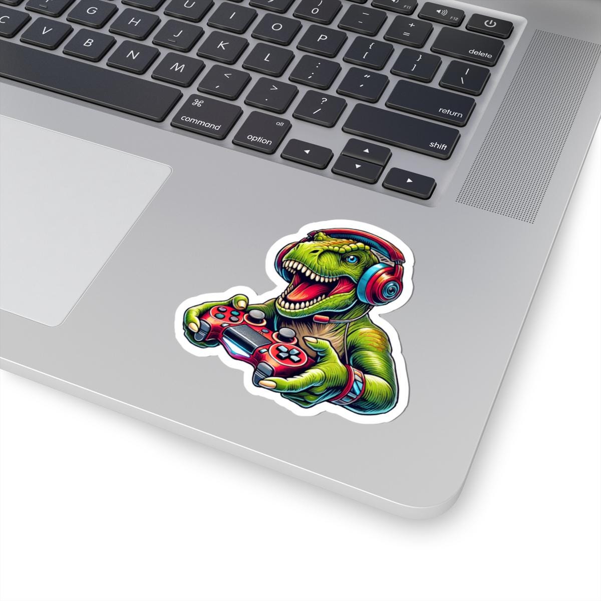 ColorFlow | Gamer T Rex Vinyl Sticker for Water Bottles Laptops Cars | Cool Dinosaur Gaming Art Waterproof Decal