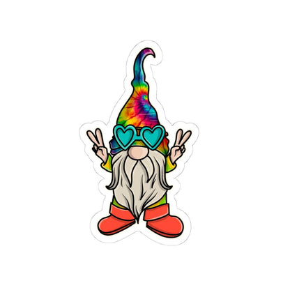ColorFlow | Tie Dye Hippie Gnome Vinyl Sticker for Water Bottles Laptops Cars | Peace Love Retro Art Waterproof Decal