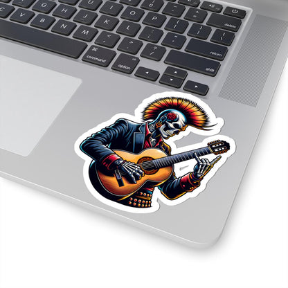 ColorFlow | Punk Skeleton Guitarist Vinyl Sticker for Water Bottles Laptops Cars | Rock Music Art Waterproof Decal