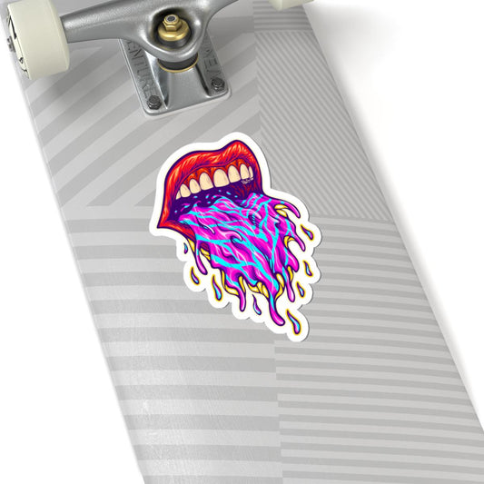 ColorFlow | Psychedelic Trippy Lips Vinyl Sticker for Water Bottles Laptops Cars | Magic Art Waterproof Decal