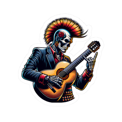 ColorFlow | Punk Skeleton Guitarist Vinyl Sticker for Water Bottles Laptops Cars | Rock Music Art Waterproof Decal