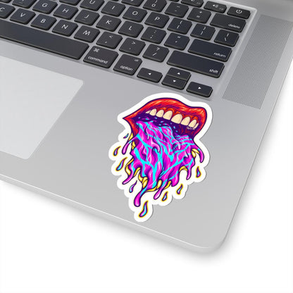 ColorFlow | Psychedelic Trippy Lips Vinyl Sticker for Water Bottles Laptops Cars | Magic Art Waterproof Decal