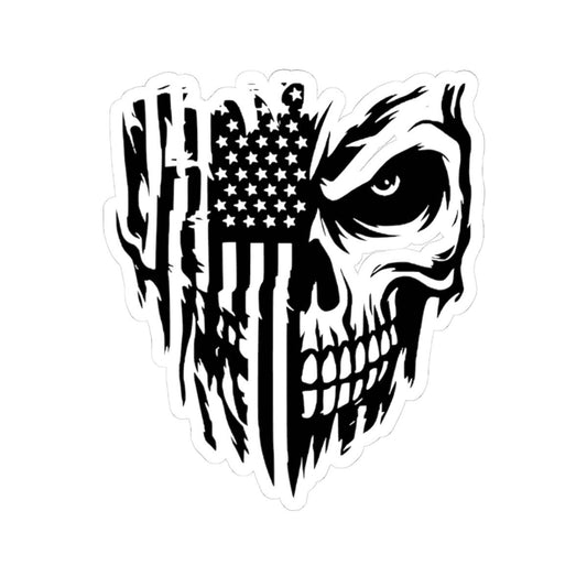 ColorFlow | American Flag Skull Vinyl Sticker for Water Bottles Laptops Cars | Patriotic Skull Art Waterproof Decal