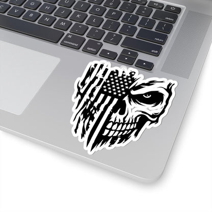 ColorFlow | American Flag Skull Vinyl Sticker for Water Bottles Laptops Cars | Patriotic Skull Art Waterproof Decal