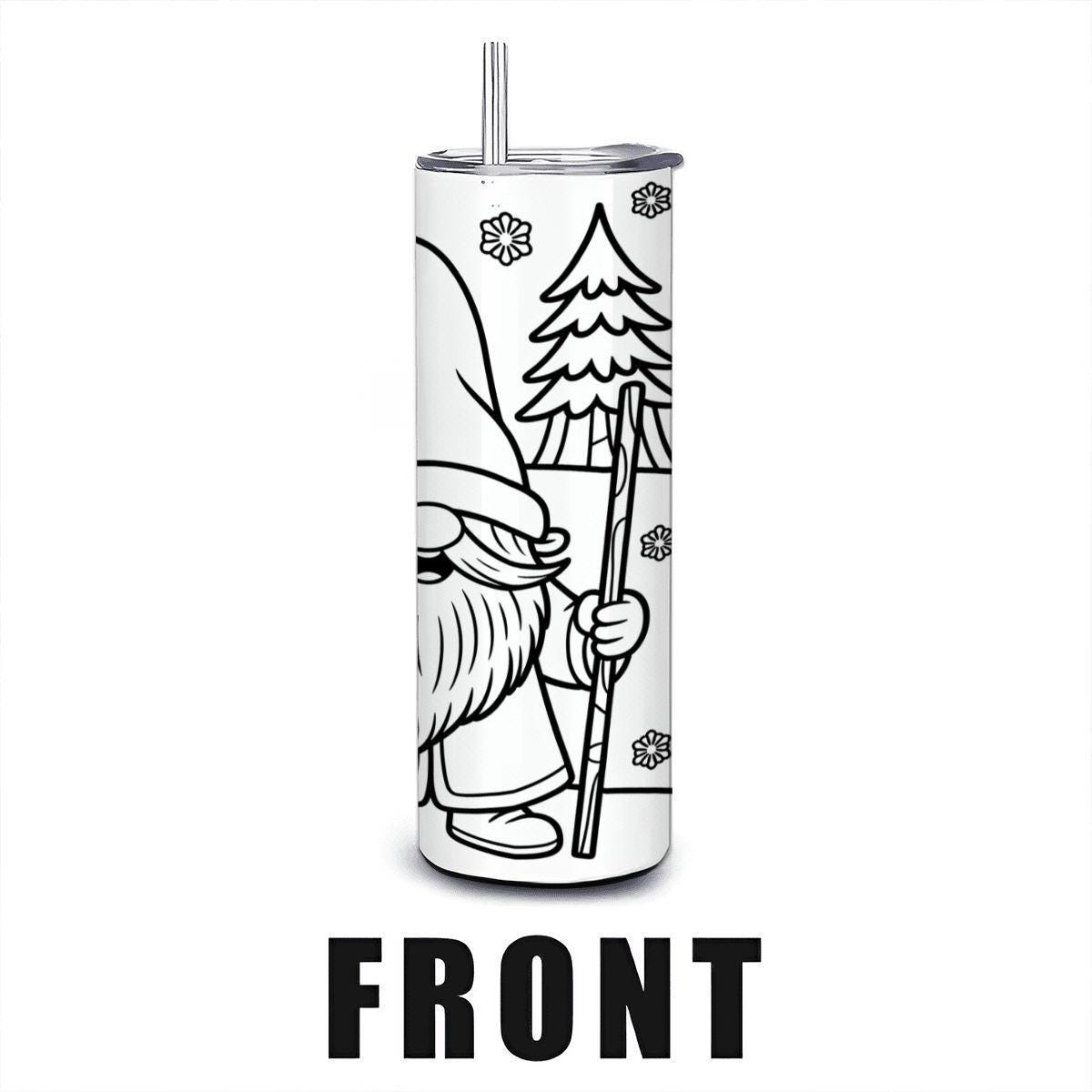 ColorFlow | Winter Gnome Magic Tumbler | 20oz Stainless Steel Coffee Cup with Straw | Insulated Travel Mug for Hot or Cold Drinks