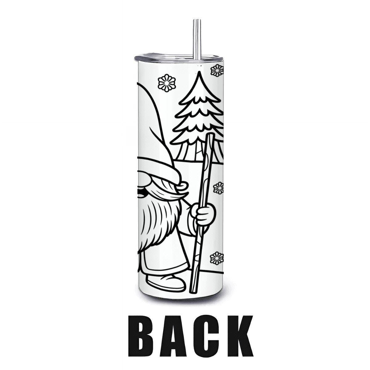 ColorFlow | Winter Gnome Magic Tumbler | 20oz Stainless Steel Coffee Cup with Straw | Insulated Travel Mug for Hot or Cold Drinks