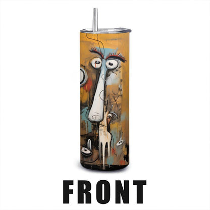 ColorFlow | Crazy Dog Squad Tumbler | Abstract Dog Art Cup | 20oz Stainless Steel Travel Mug with Straw | Funny Pet Lover Gift