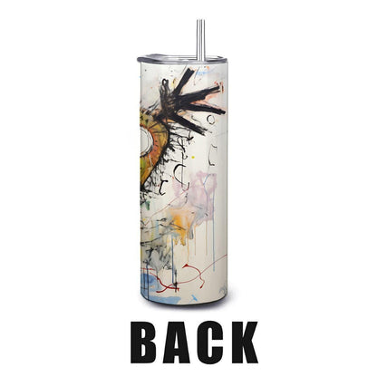 ColorFlow | Wild Abstract Dog Art Tumbler | 20oz Stainless Steel Travel Cup | Bright Funny Gift for Dog Lovers | Hot Cold Mug
