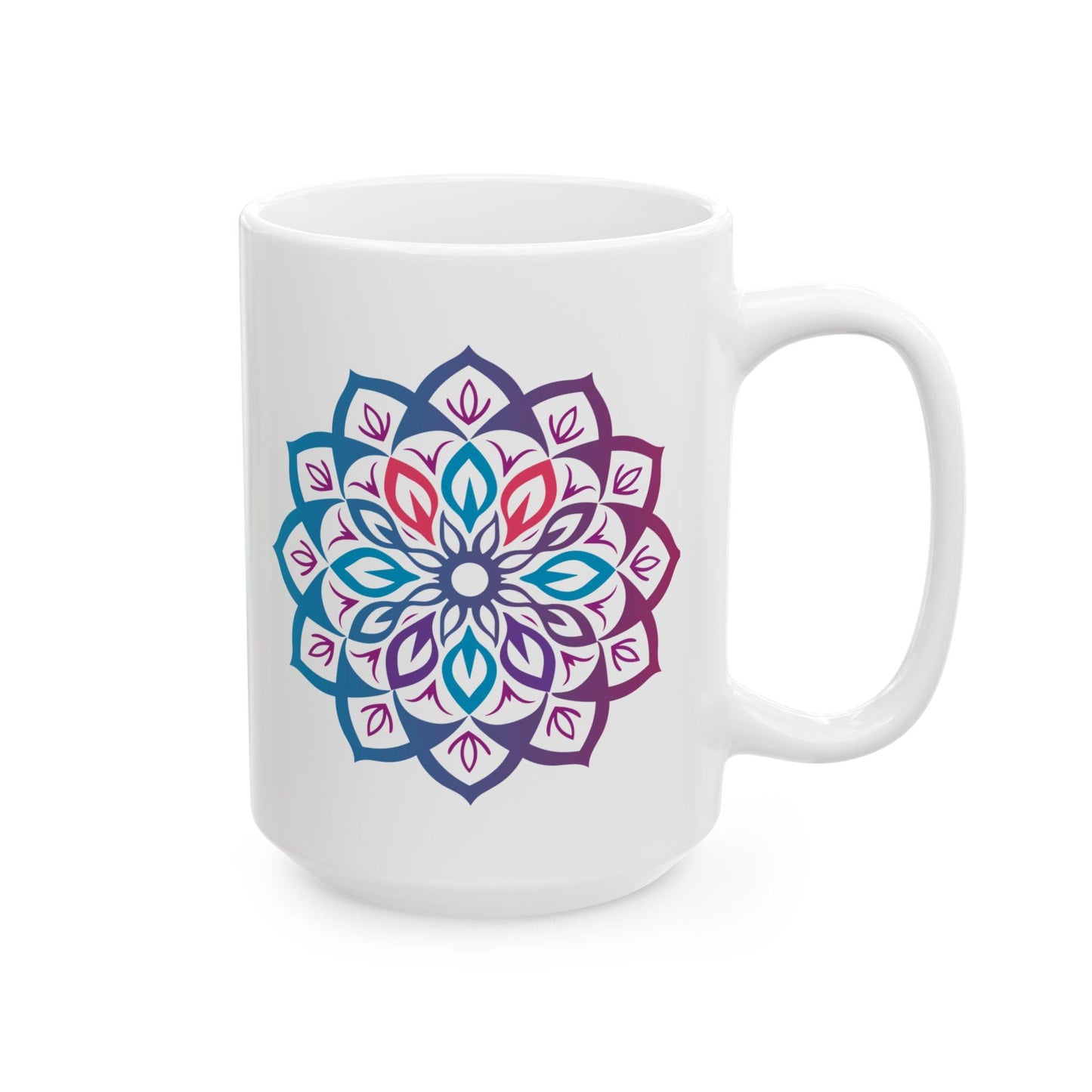 Mandala Ceramic Coffee Mug | Mystic Aura, Boho Art, 15oz
