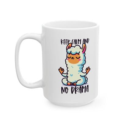 No Drama Llama Coffee Mug | Funny Meditating Animal Gift