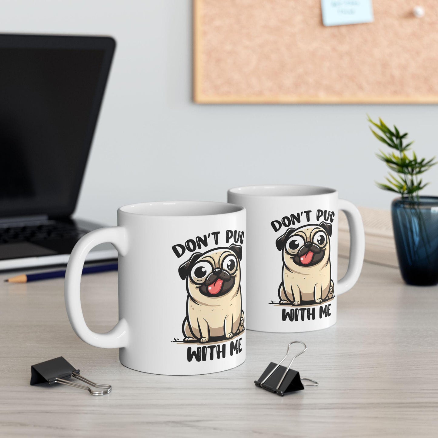 ColorFlow | Cute Pug Coffee Mug | Funny Dog Lover Cup | 15oz Ceramic Mug | Adorable Gift for Pet Owners & Coffee Lovers