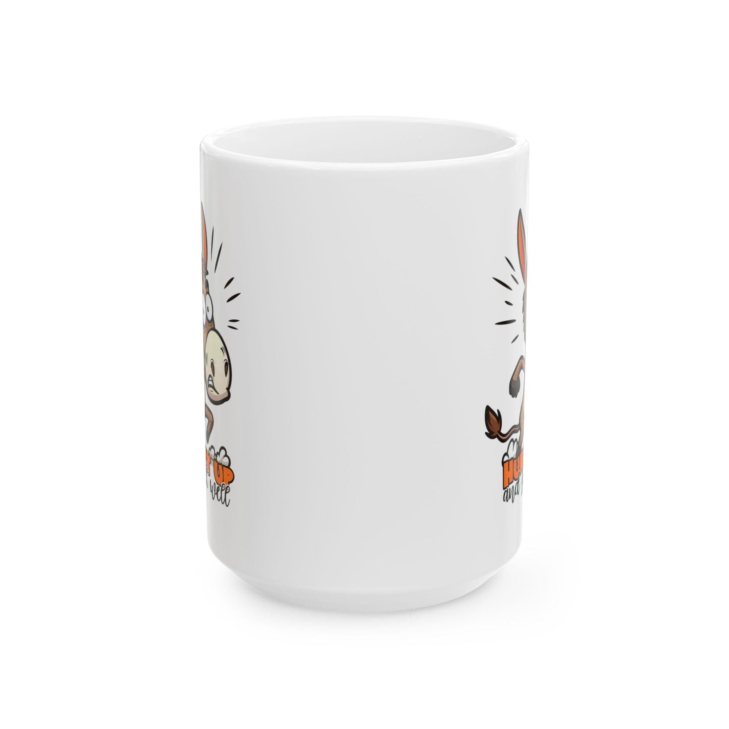 ColorFlow | Hurry Up and Get Well Donkey Mug | Funny Coffee Cup | 15oz Ceramic Mug | Humorous Animal Gift for Friends