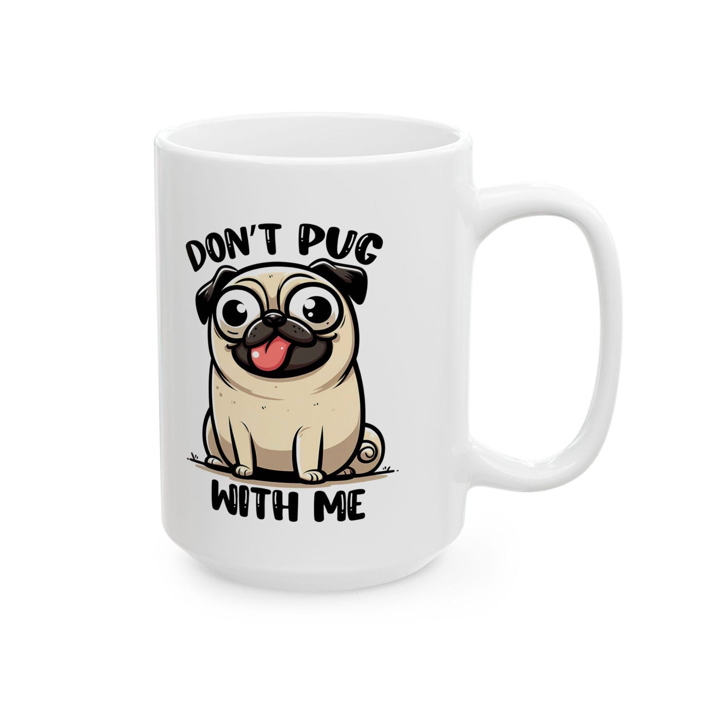 ColorFlow | Cute Pug Coffee Mug | Funny Dog Lover Cup | 15oz Ceramic Mug | Adorable Gift for Pet Owners & Coffee Lovers