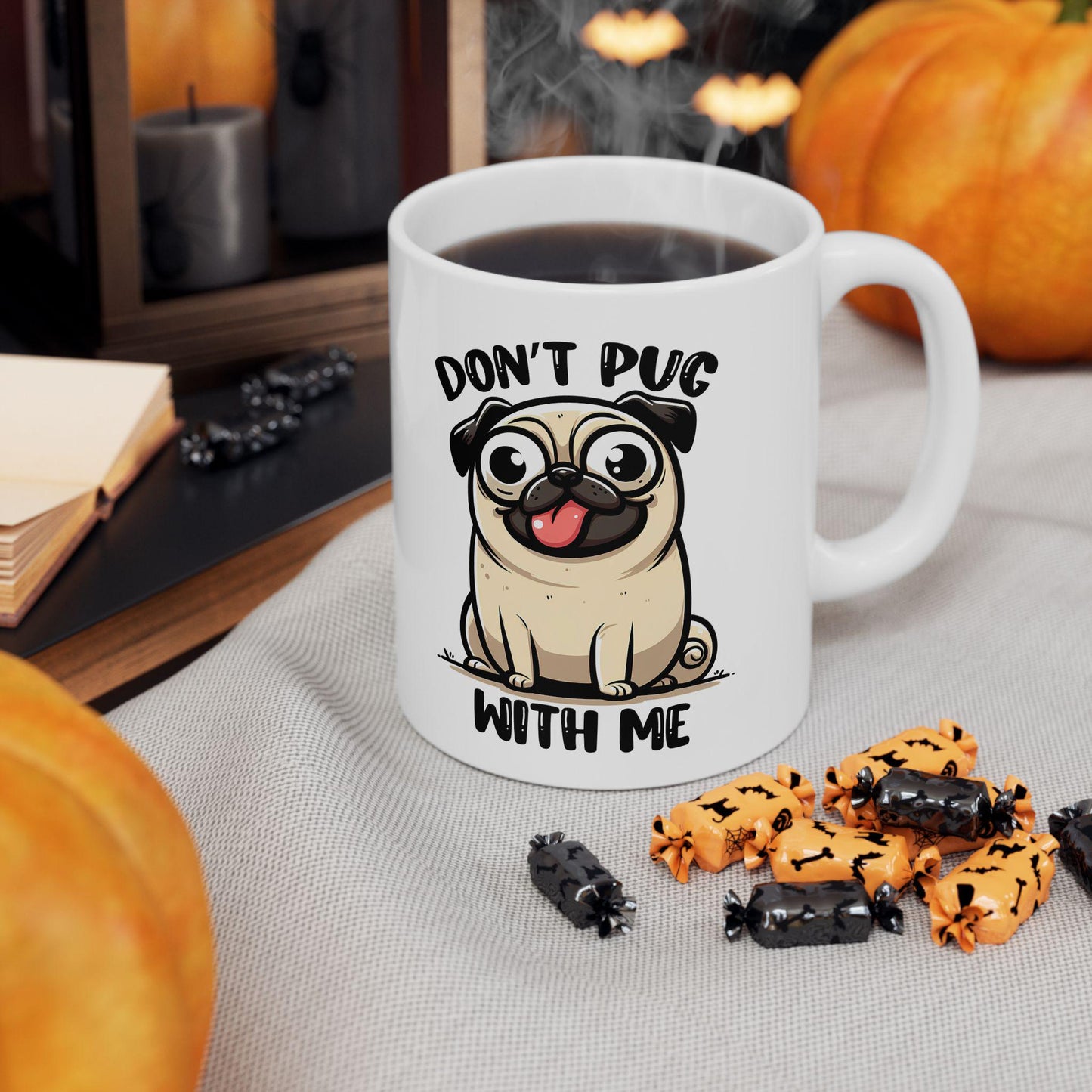 ColorFlow | Cute Pug Coffee Mug | Funny Dog Lover Cup | 15oz Ceramic Mug | Adorable Gift for Pet Owners & Coffee Lovers