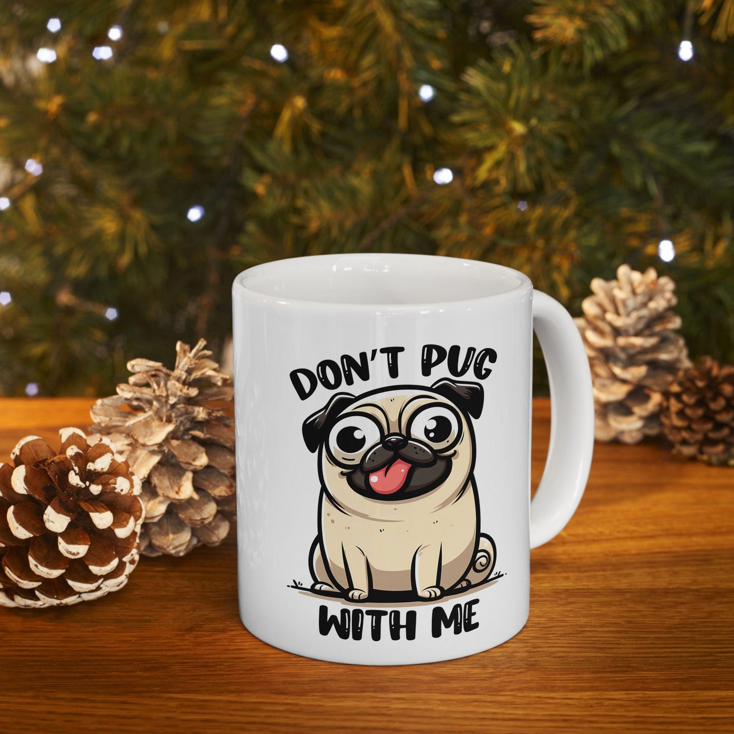 ColorFlow | Cute Pug Coffee Mug | Funny Dog Lover Cup | 15oz Ceramic Mug | Adorable Gift for Pet Owners & Coffee Lovers
