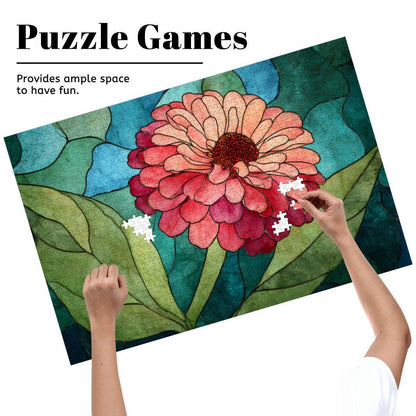 Stained Glass Flower Wooden Jigsaw Puzzle | Vibrant Art Decor