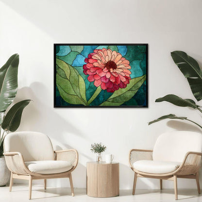 Stained Glass Flower Wooden Jigsaw Puzzle | Vibrant Art Decor