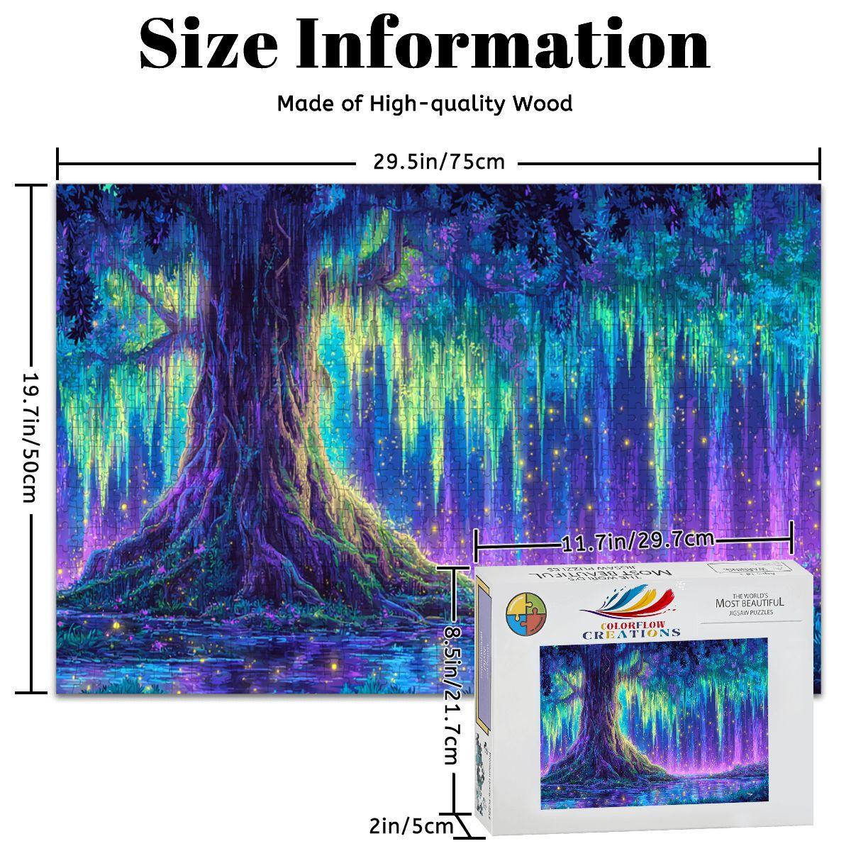 Enchanted Forest Wooden Jigsaw Puzzle | Fantasy Art Home Decor