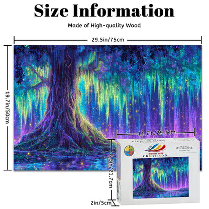 Enchanted Forest Wooden Jigsaw Puzzle | Fantasy Art Home Decor