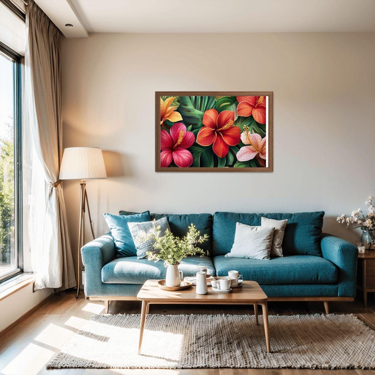 Tropical Hibiscus Wooden Jigsaw Puzzle | Vivid Floral Art Home Decor