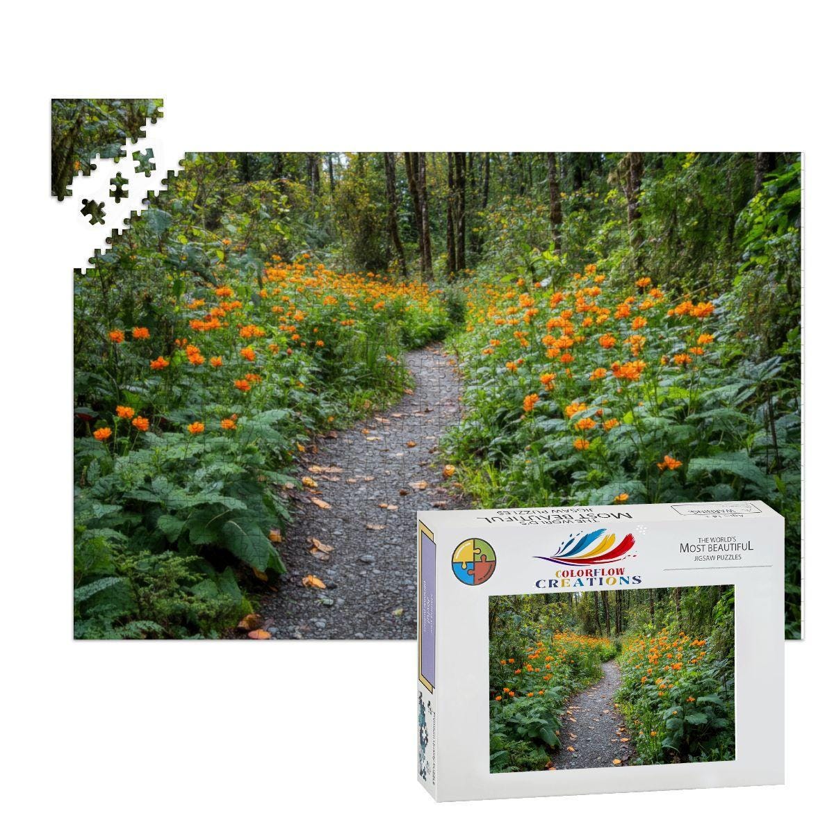 Forest Path Wooden Jigsaw Puzzle | Nature Art for Adults and Kids