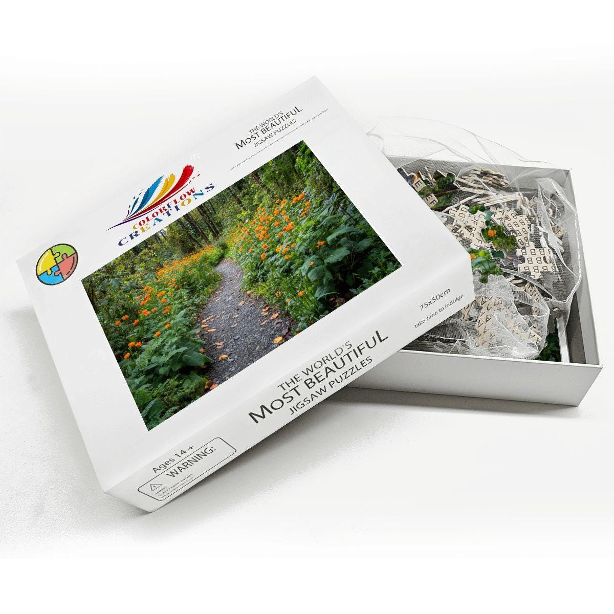 Forest Path Wooden Jigsaw Puzzle | Nature Art for Adults and Kids