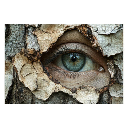 Surreal Tree Eye Wooden Jigsaw Puzzle | Unique Art Decor Gift