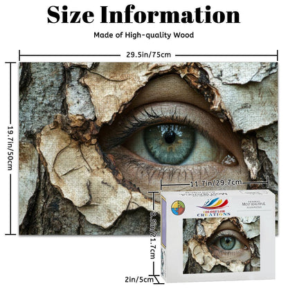 Surreal Tree Eye Wooden Jigsaw Puzzle | Unique Art Decor Gift