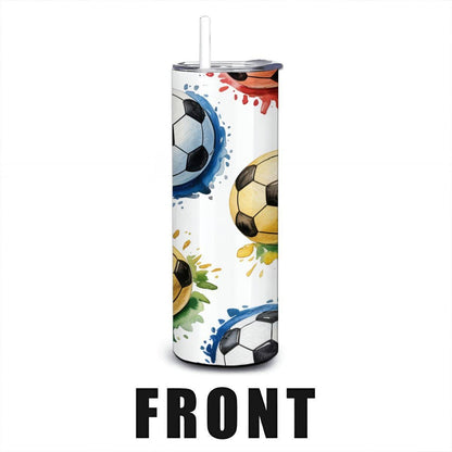 Soccer Watercolor Splash Tumbler | 20oz Stainless Steel Sports Cup