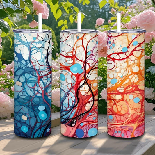 Marbled Abstract Art Tumbler | 20oz Stainless Steel with Straw