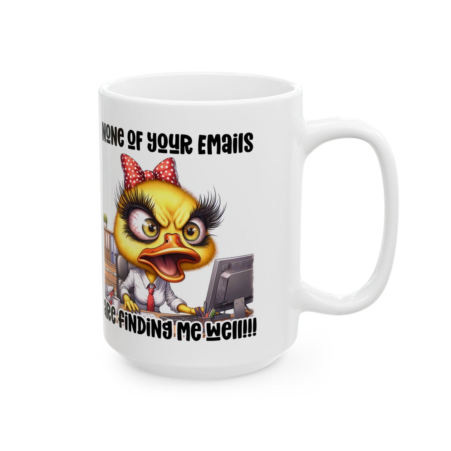 ColorFlow | Funny Office Mug None of Your Emails Are Finding Me Well | 15 oz Coffee Cup for Coworkers and Office Humor Gift