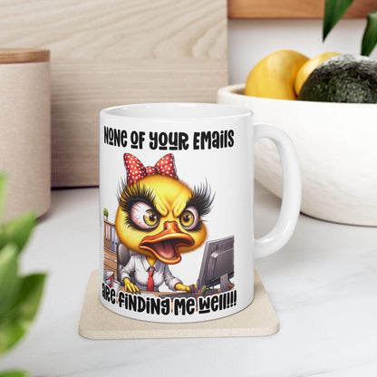 ColorFlow | Funny Office Mug None of Your Emails Are Finding Me Well | 15 oz Coffee Cup for Coworkers and Office Humor Gift