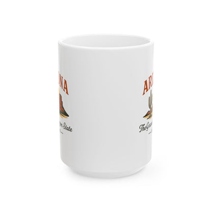 ColorFlow | Arizona Grand Canyon State Mug | Desert Sunset Cactus Coffee Cup | 15oz Ceramic Southwest Gift