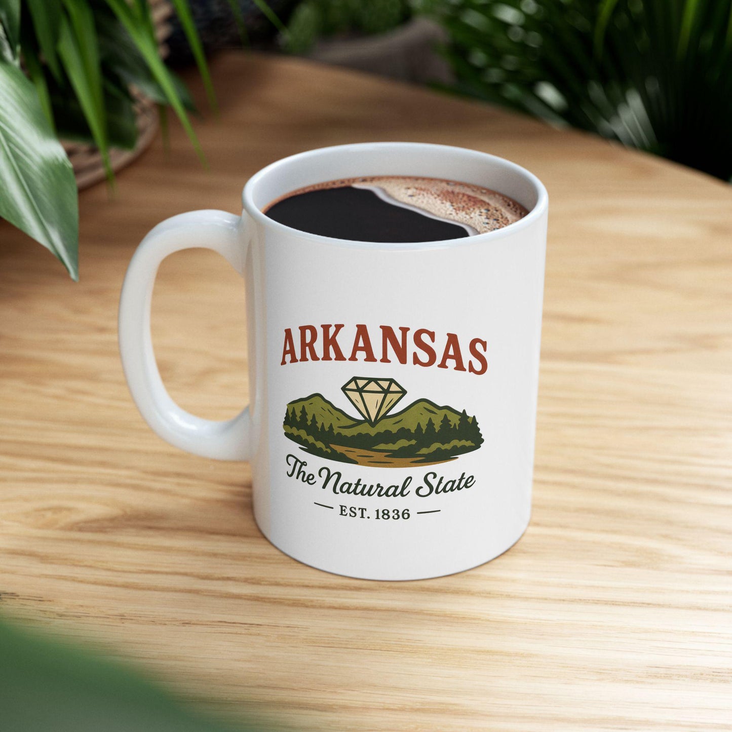 ColorFlow | Arkansas The Natural State Mug | Diamond Mountain Coffee Cup | 15oz Ceramic Nature Gift