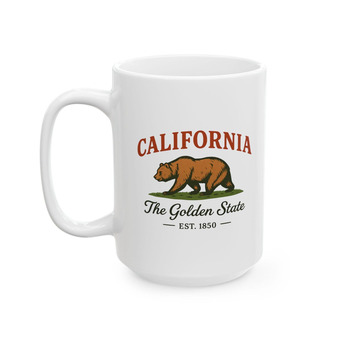 ColorFlow | California The Golden State Mug | Bear Design Coffee Cup | 15oz Ceramic West Coast Gift